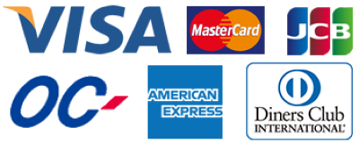Available: Visa, Master, JCB, OC, American Express, Diners Club